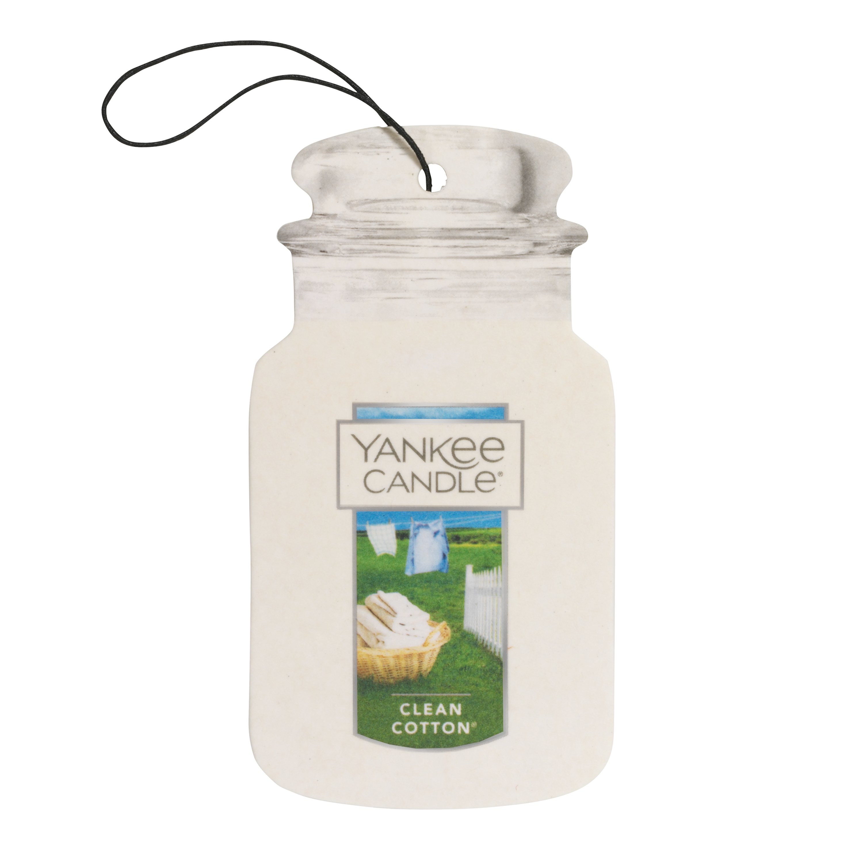 Yankee Candle Car Jar Air Freshener, Clean Cotton
