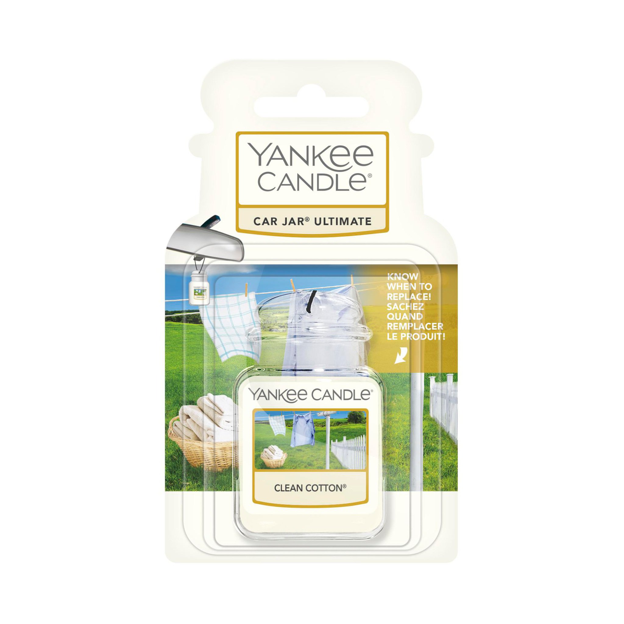 Yankee Candle parfum pour voiture Car Jar Ultimate, Clean cotton
