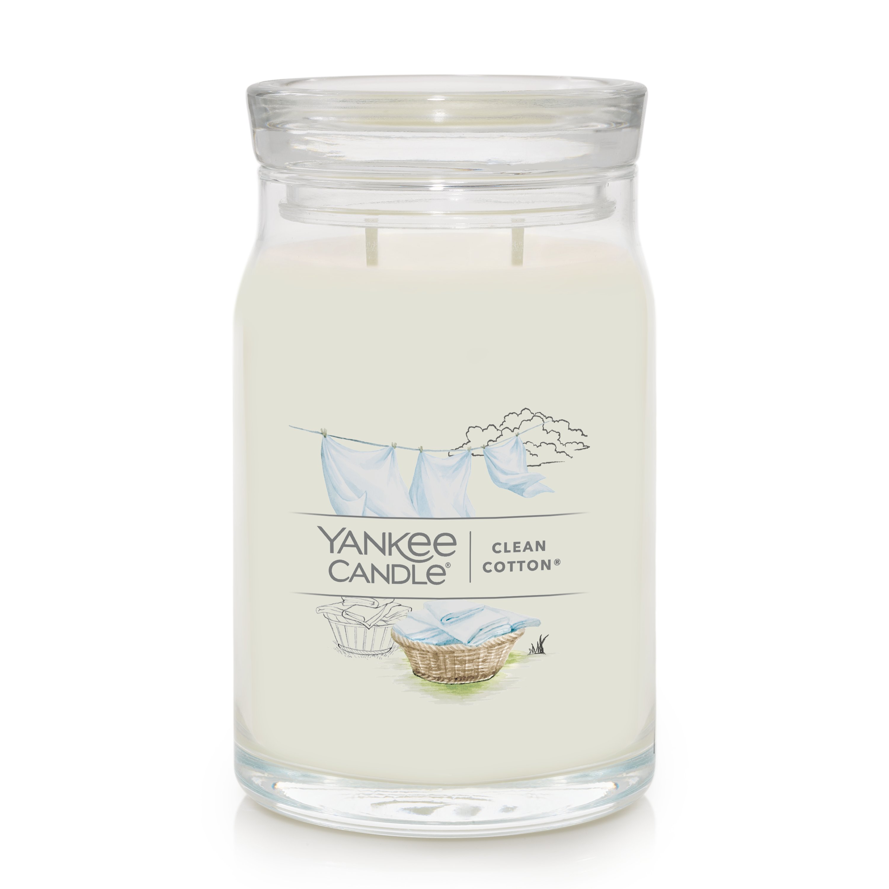 Yankee Candle Clean Cotton Vela Aromática en Frasco Grande, Blanco, 623g :  : Hogar y cocina