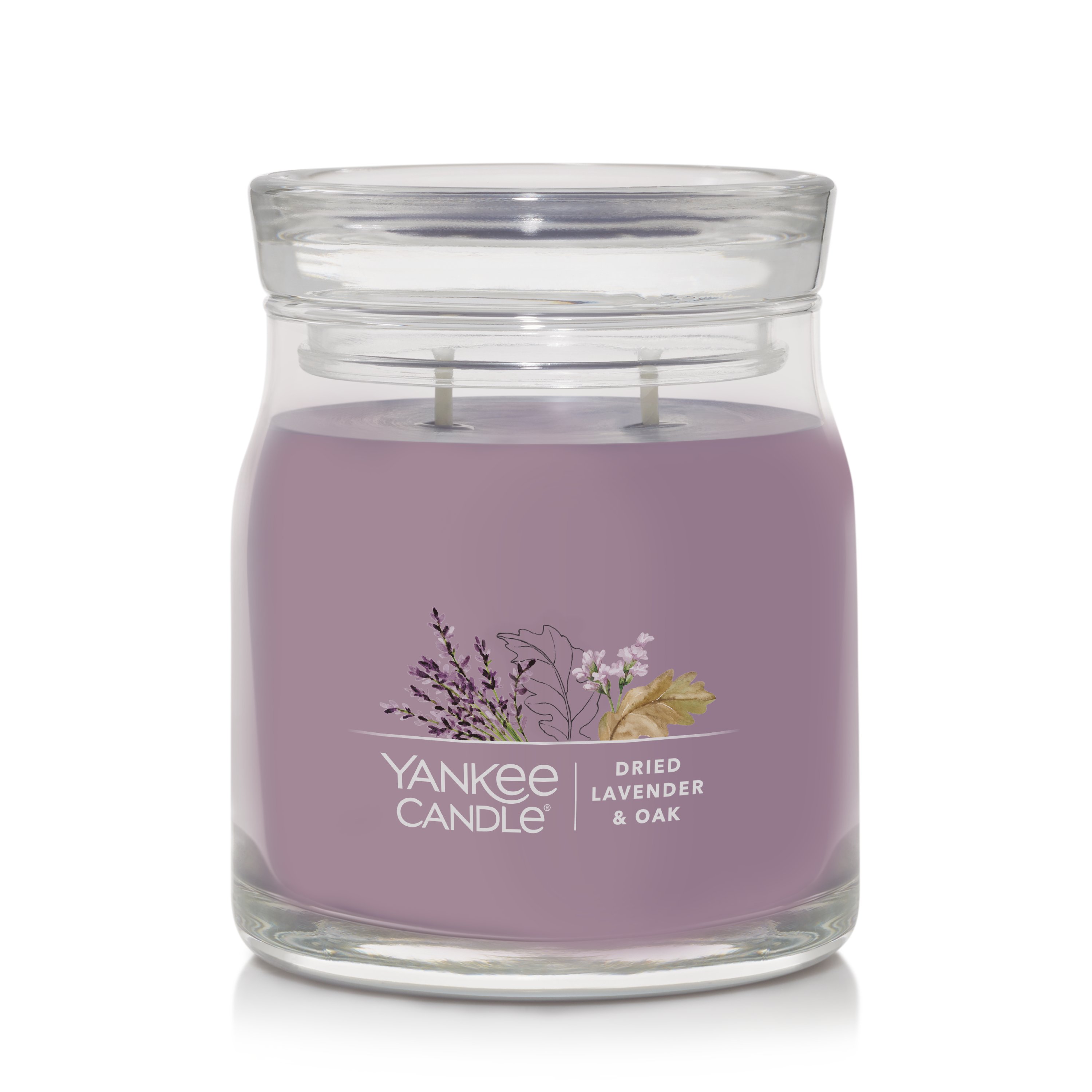 YANKEE CANDLE Large 22 oz Glass Jar Candle LAVENDER FLOWERS Floral PURPLE  New