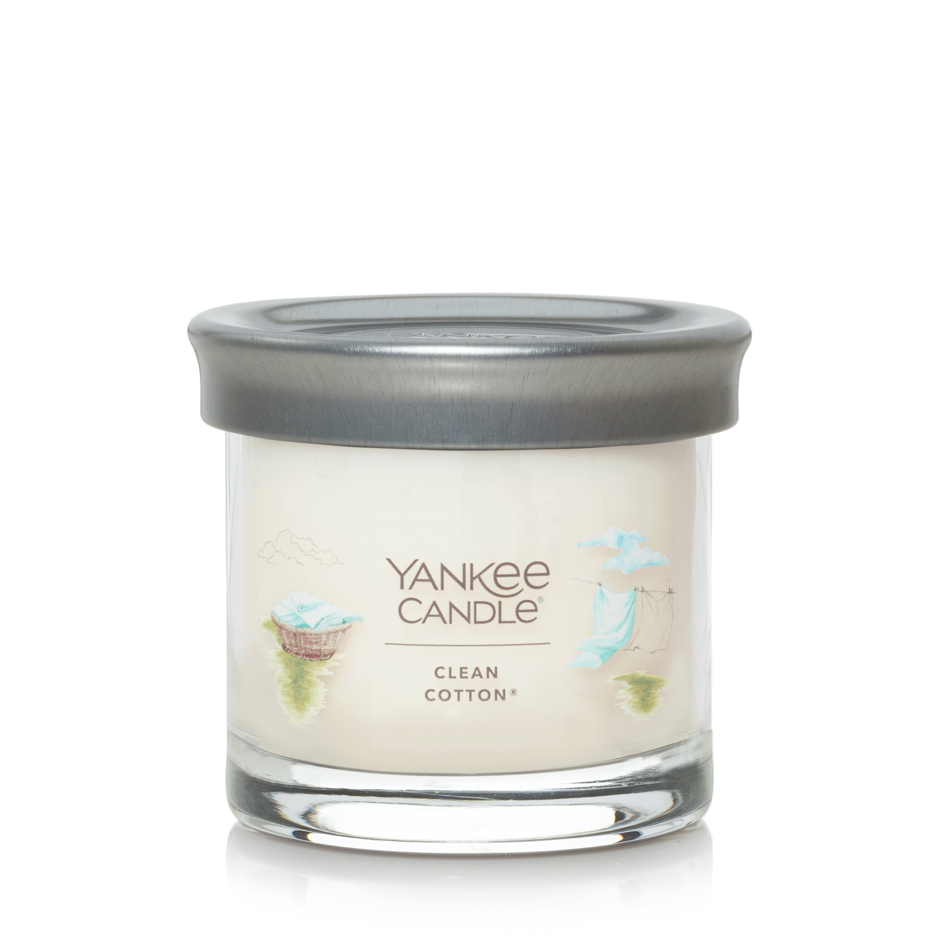 Yankee Clean Cotton Candle - Scented Candle in Glass, mini