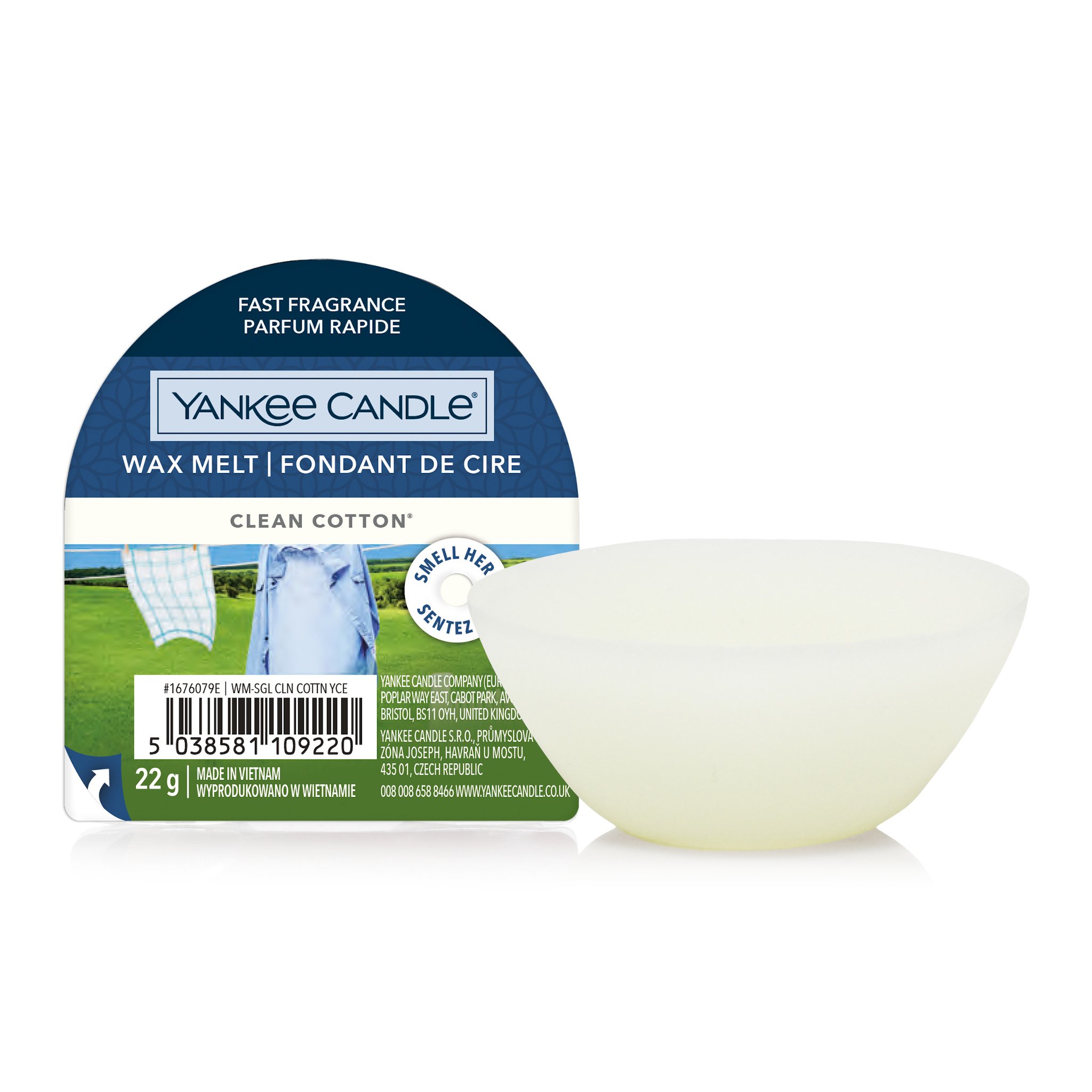 Candela Yankee candle clean cotton 623gr bianco in cera stile