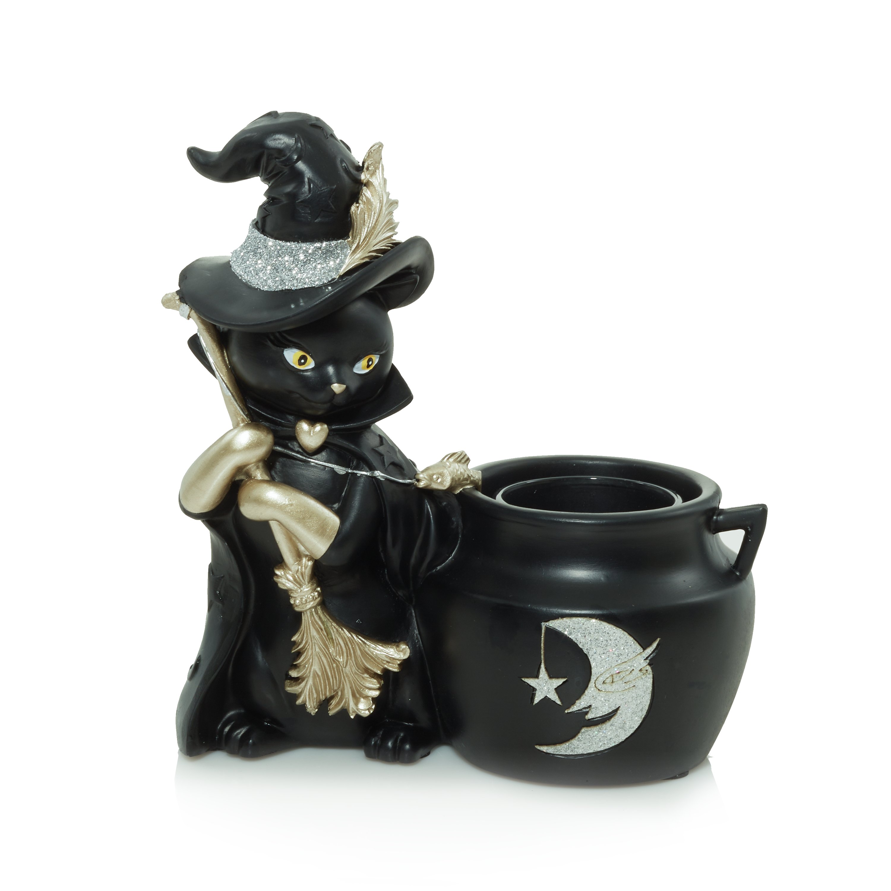 YANKEE CANDLE MIDNIGHT SOPHIA THE CAT VOTIVE CANDLE HOLDER HALLOWEEN RETIRED HTF 