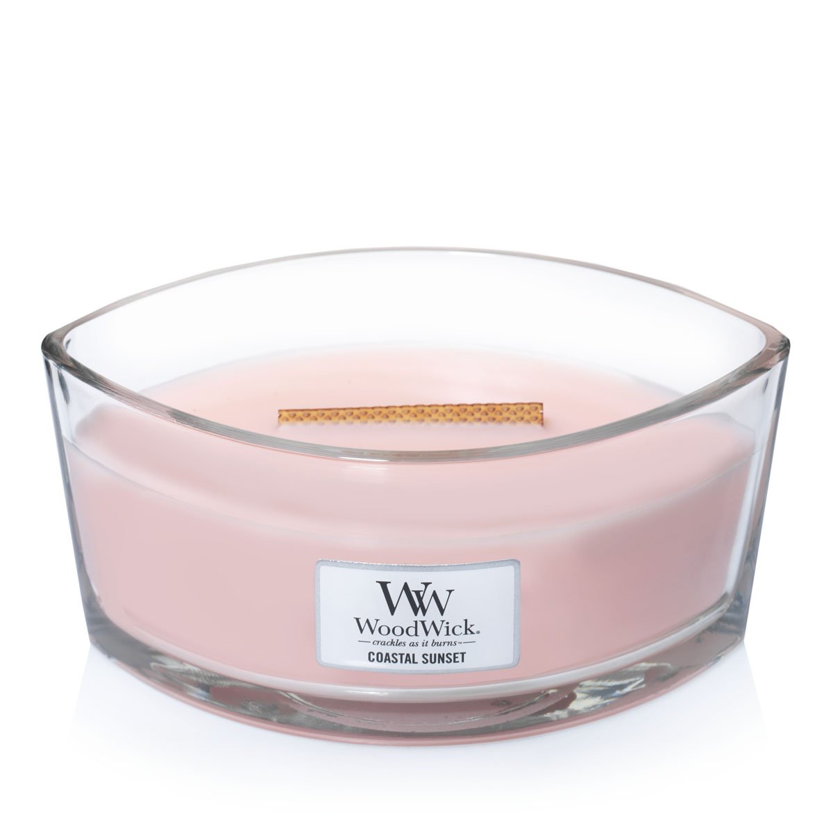 WoodWick Large Hourglass Candle, Coastal Sunset - Premium Soy Blend Wax,  Pluswick Innovation Wood Wick, Made in USA