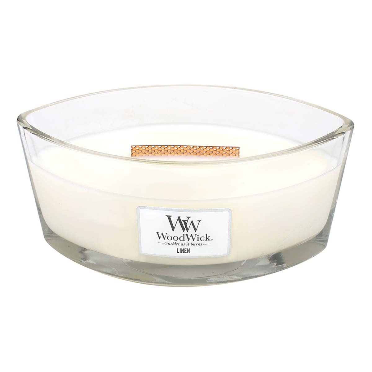 Linen WoodWick - Candela grande