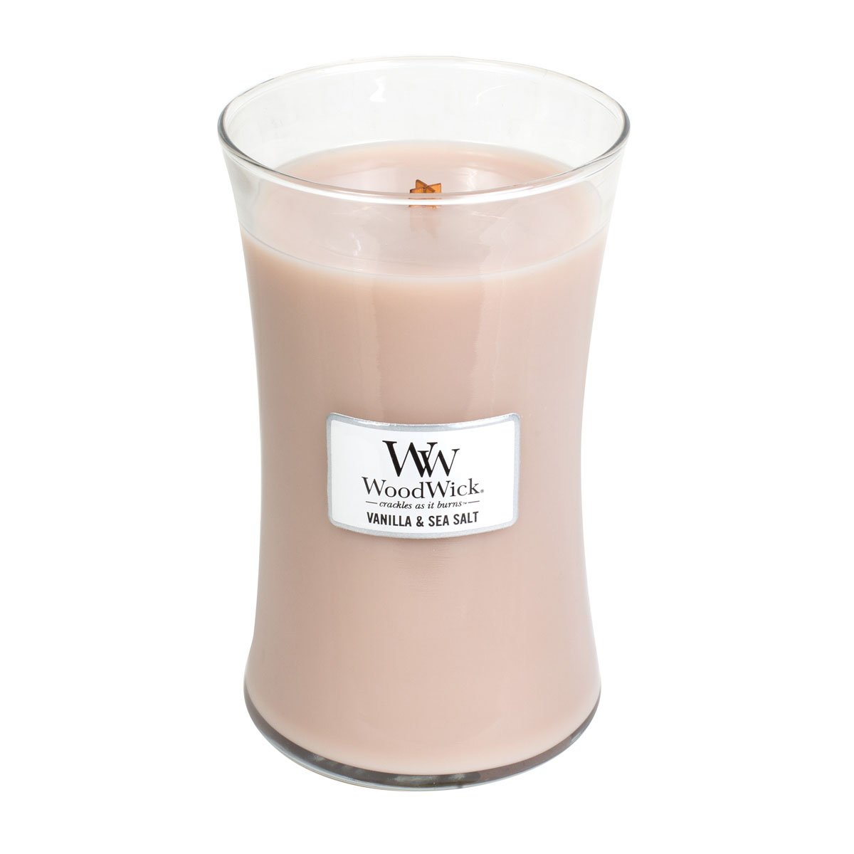 Vanilla & Sea Salt Woodwick - Candela Ellipse - Elisir Fragranze