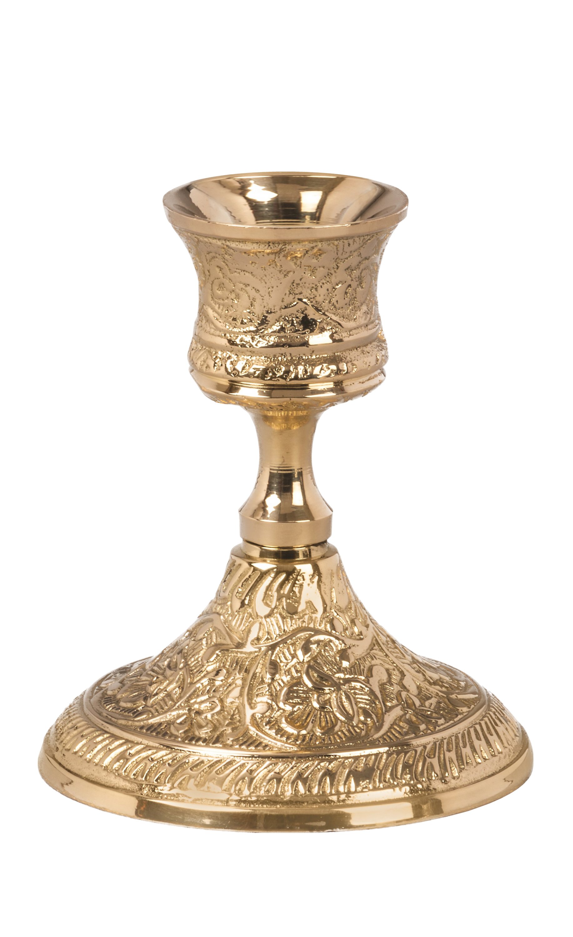 Shiney Brass Taper Candle Holder 3.75 Inch Metal Candlestick