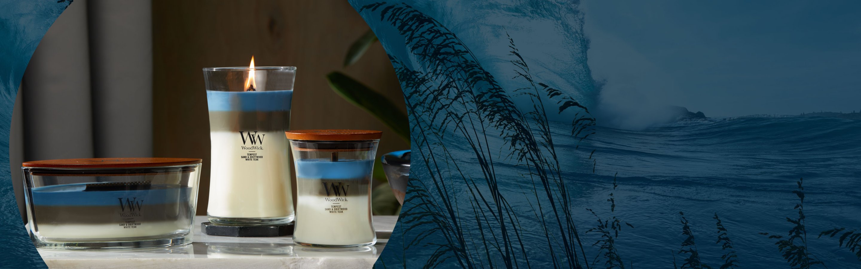 WoodWick Linen - Pure linen scented candle with wooden wick and glass lid  small 85 g - VMD parfumerie - drogerie