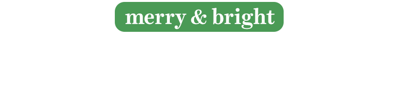 merry and bright holiday gift guide sign