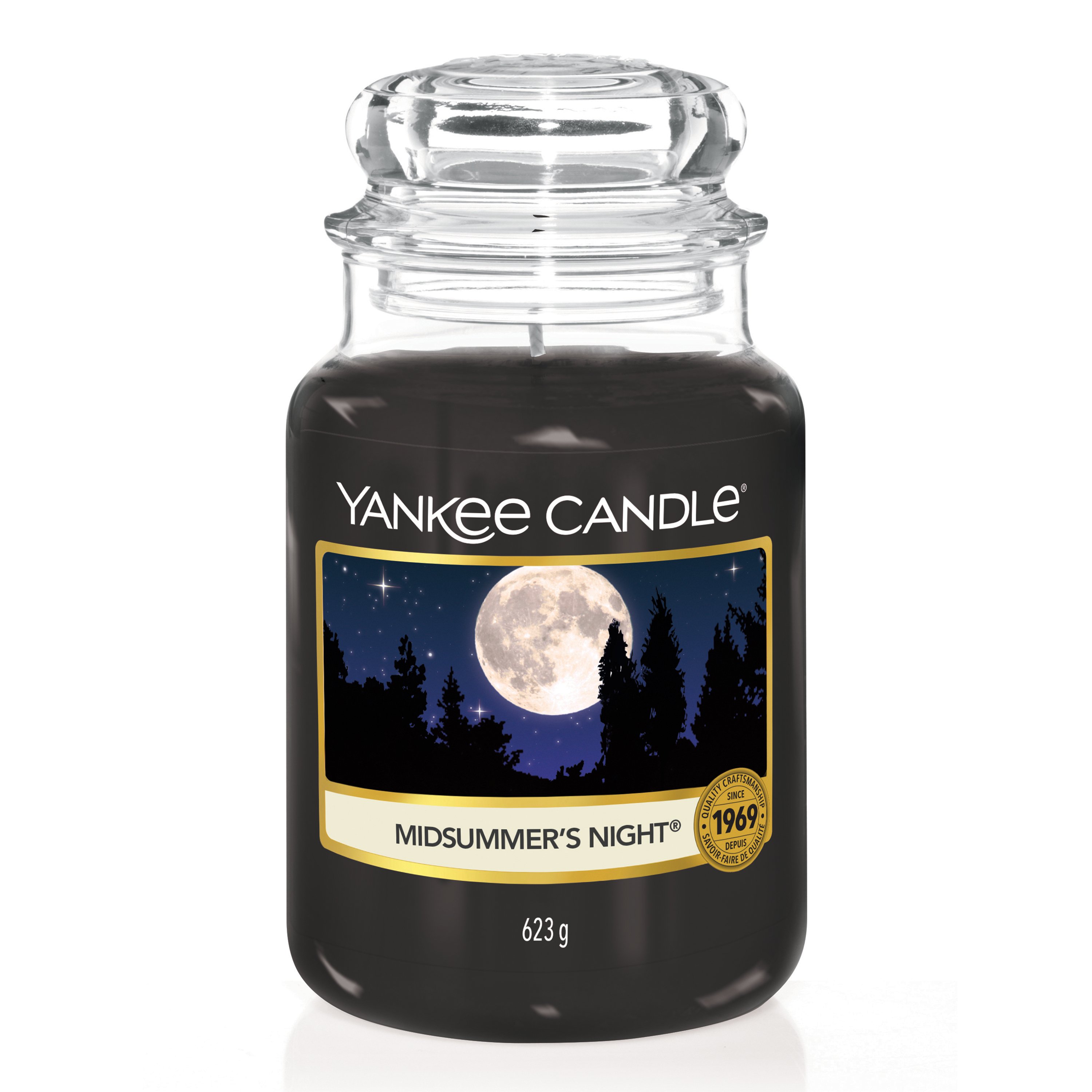 Yankee Candle MidSummer's Night Vela perfumada clásica, tarro grande de 22  onzas, con una sola mecha, más de 110 horas de tiempo de combustión