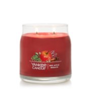 burning red apple wreath signature jar candle image number 1