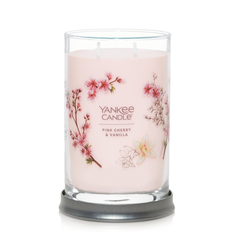 2 wick jar candle pink cherry and vanilla