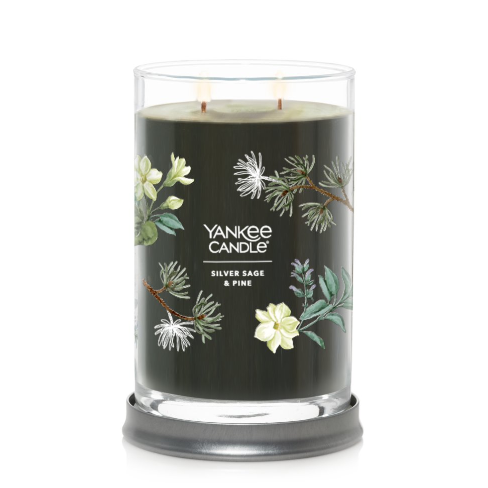 silver sage and pine signature large tumbler candle