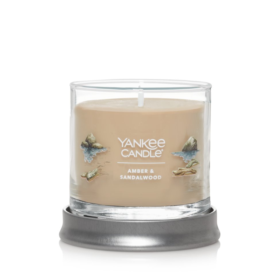 amber and sandalwood signature small tumbler candle