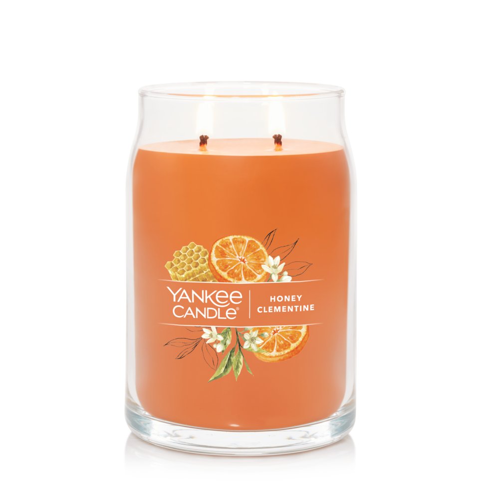 large size honey clementine candle