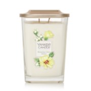 blooming cotton flower large square candle
