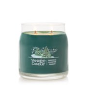 burning magical frosted forest signature jar candle image number 1