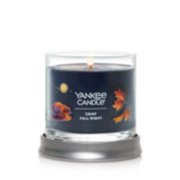 burning crisp fall night signature small tumbler candle on lid as tray image number 1