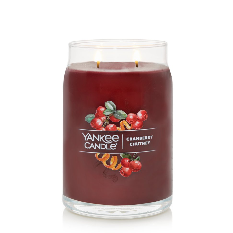 burning cranberry chutney signature large jar candle