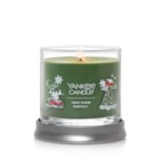 signature tree farm festival small tumbler candle lit with lid as coaster image number 2