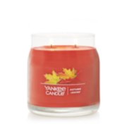 autumn leaves signature two wick medium jar candle without lid on transparent background image number 2