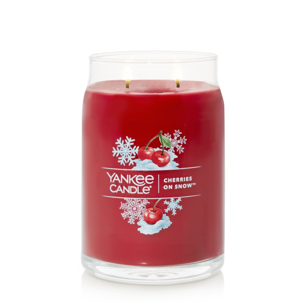 cherries on snow signature large jar candle without lid