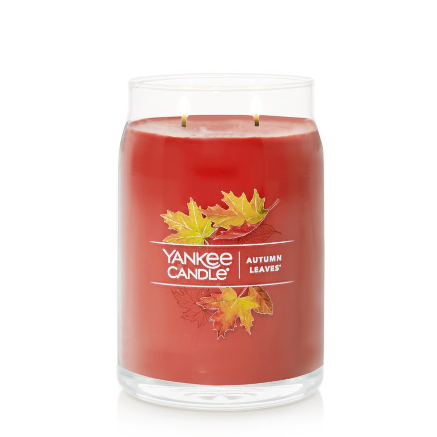 autumn leaves signature large jar candle lit