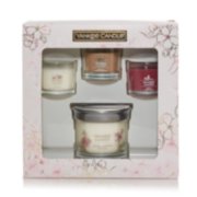 gift set with sakura blossom festival signature small tumbler candle and three yankee candle minis in sakura blossom festival, amber and sandalwood, and sweet plum sake image number 0