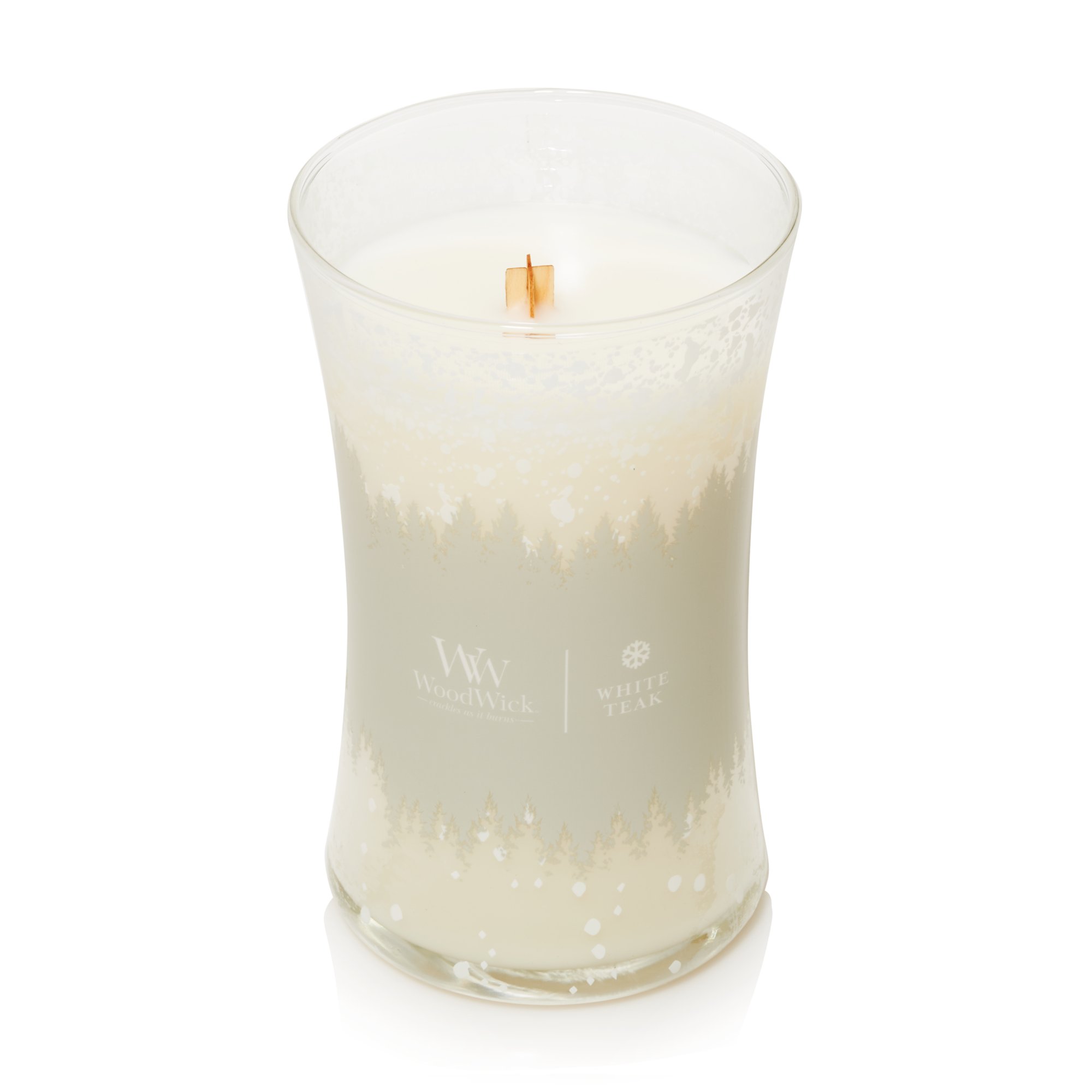 WoodWick Large Hourglass Candle - White Teak