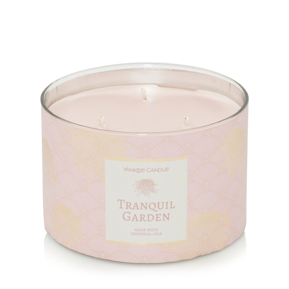 tranquil garden three wick candle