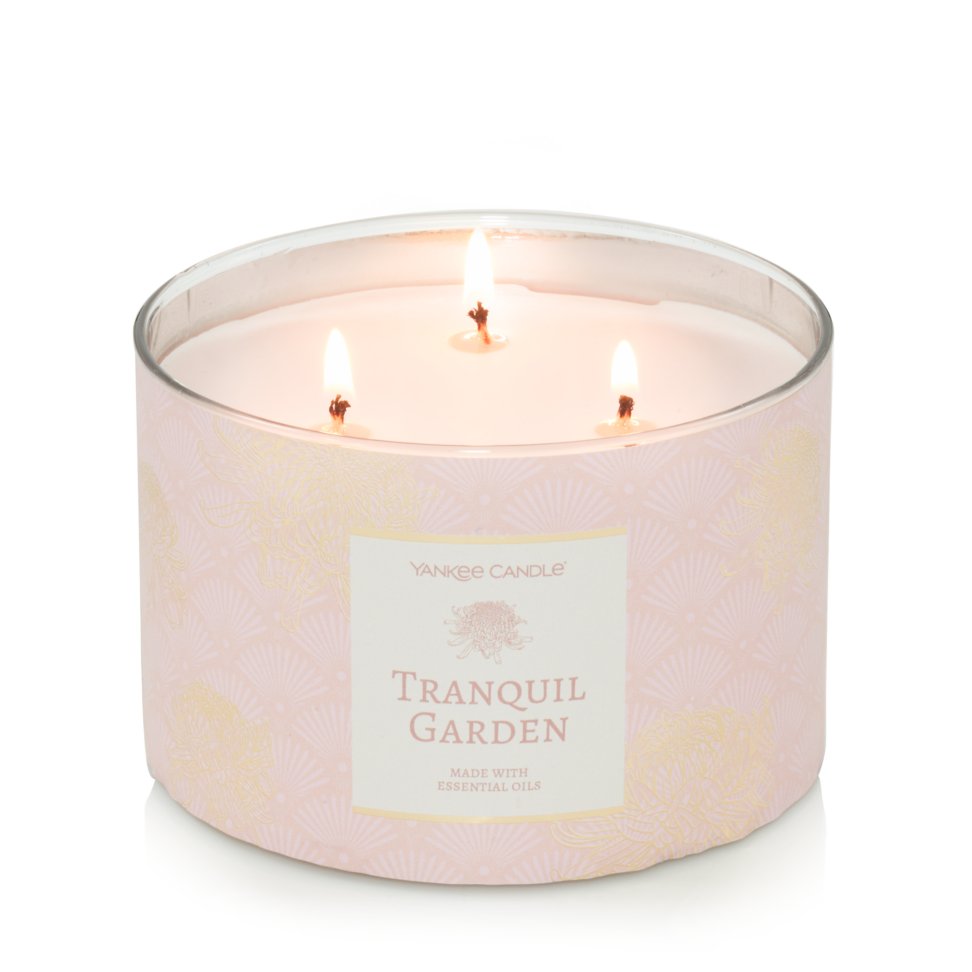 tranquil garden three wick candle