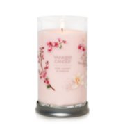 pink cherry and vanilla signature medium pillar candle image number 2