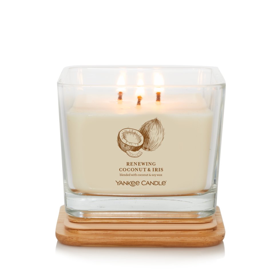 well living collection renewing coconut and iris medium square candle