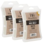 3 pack of white teak woodwick wax melts image number 1