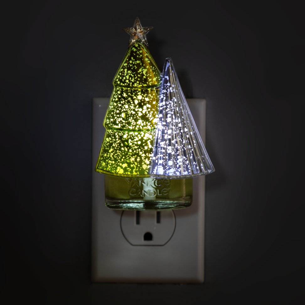pleated tree christmas flameless in socket