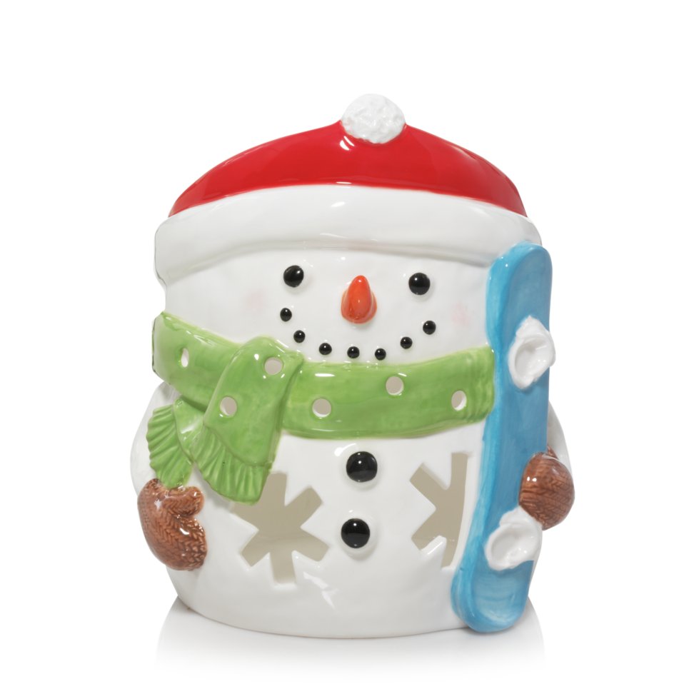 snowman sports collection jar candle holder