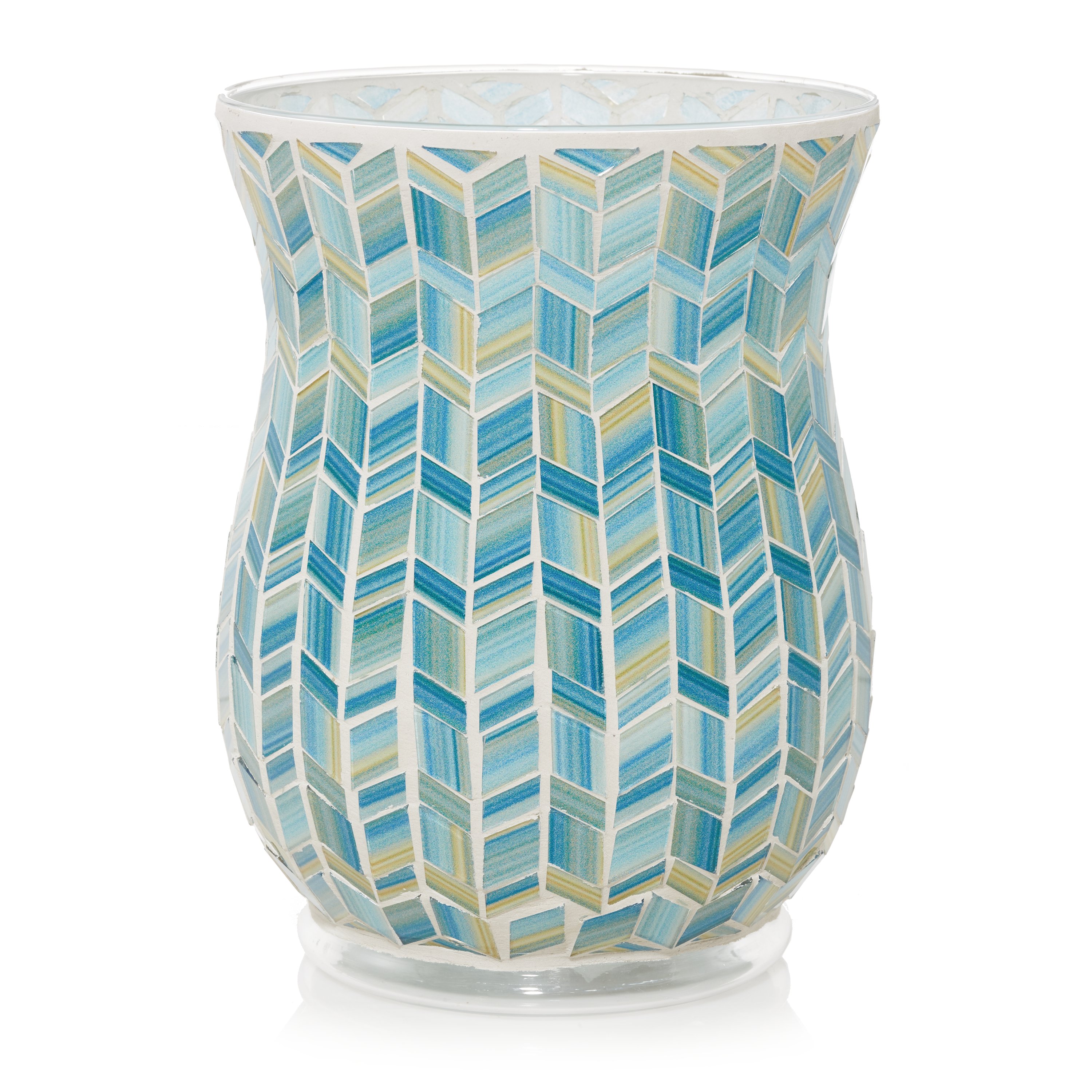 Blue Mosaic Hurricane Jar Candle Holder Jar Candle Holders Yankee
