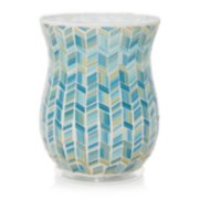 blue mosaic candle jar holder image number 1
