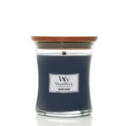 hourglass shaped candle in indigo suede scent image number 1