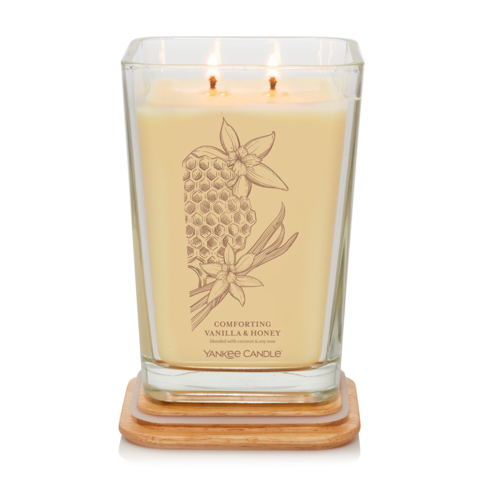 well living collection comforting vanilla and honey large square candle