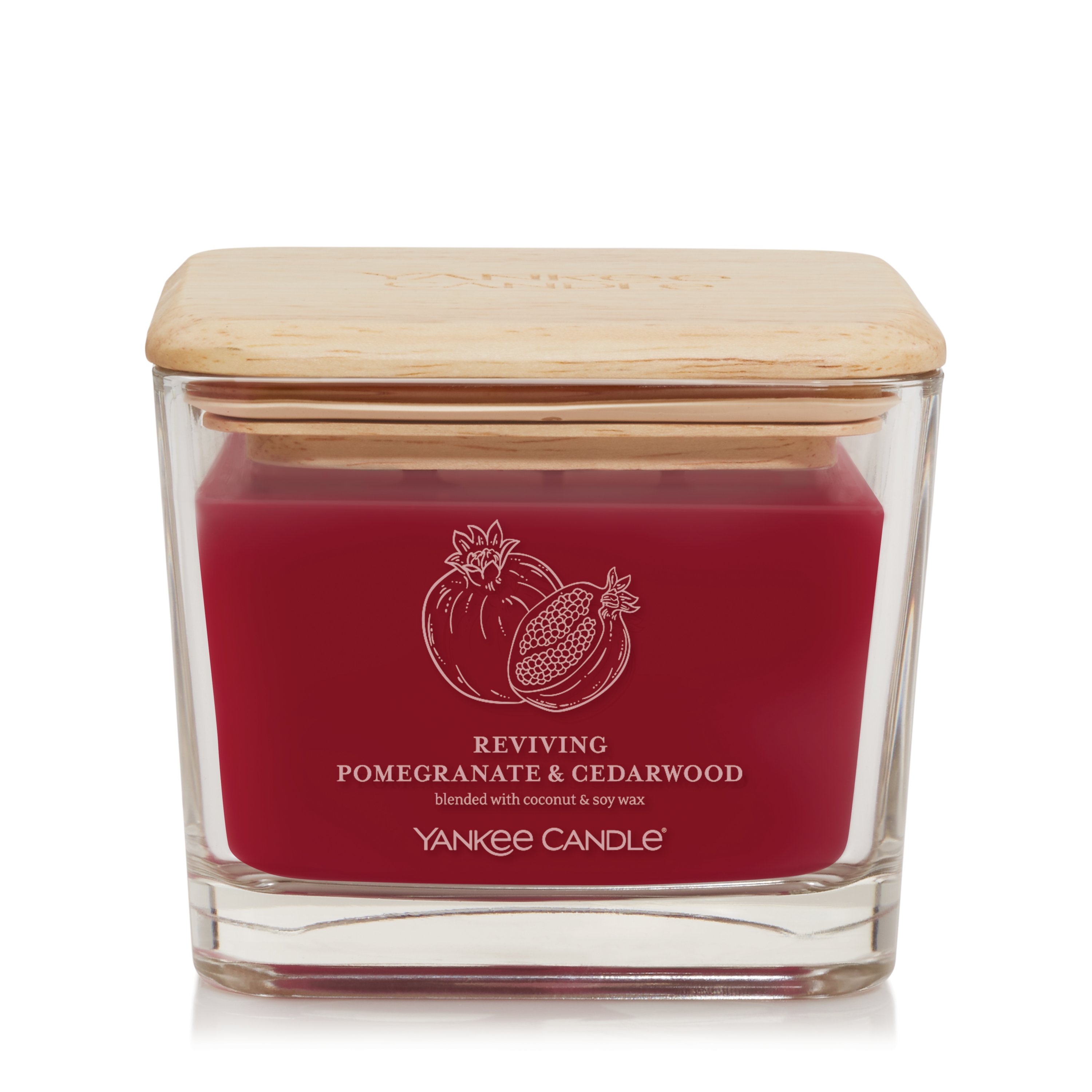 Reviving Pomegranate & Cedarwood Well Living Medium Square Candle