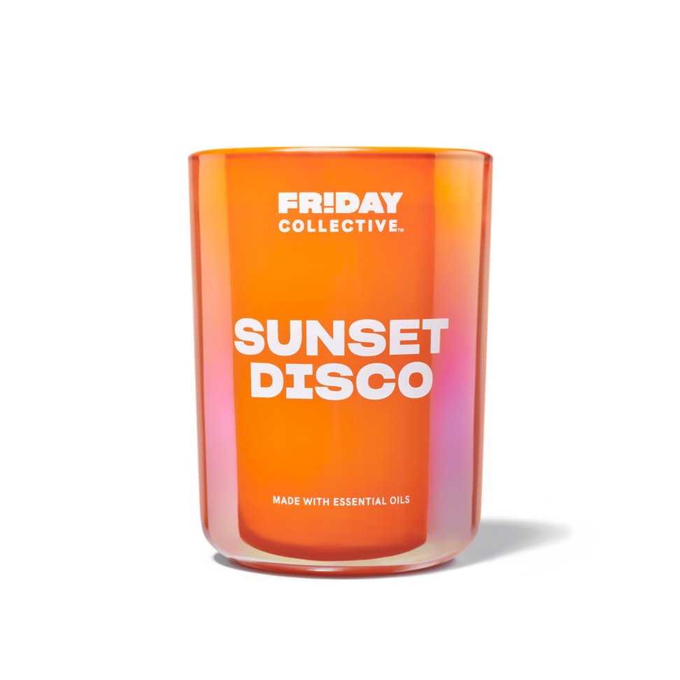 sunset disco 1 wick 8 ounce candle made with essential oils