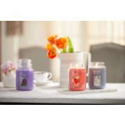 strawberry lemon ice  lilac blossoms a calm and quiet place large jar candles on table image number 5