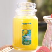 sicilian lemon large jar candle on table image number 4