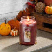 autumn wreath large jar candles on desk image number 3
