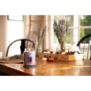 dried lavender and oak large jar candles on table image number 6