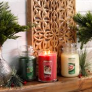 christmas cookie and balsam and cedar jar candles and sparkling cinnamon tumbler candle on wood image number 6