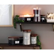 lavender and cedar and black peppercorn and velvet tobacco large medium and ellipse candles on stand image number 5