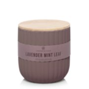 lavender mint leaf minimalist collection soft touch ribbed jar candle image number 0