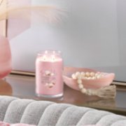 pink sands signature large jar candle on table image number 3